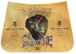 Etiqueta antigua de Osborne: Brandy Conde de Osborne, Fundada 1772 