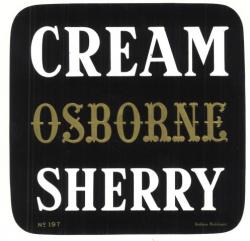 Etiqueta antigua de Osborne: Cream Osborne Sherry 