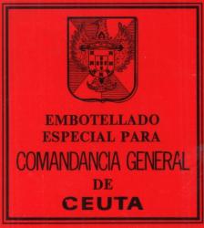 Etiqueta antigua de Osborne: Embotellado especial para comandancia general de Ceuta. 
