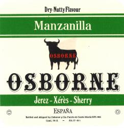 Dry nutty Flavor MAnzanilla, Osborne, Jerez-Xeres-Sherry 